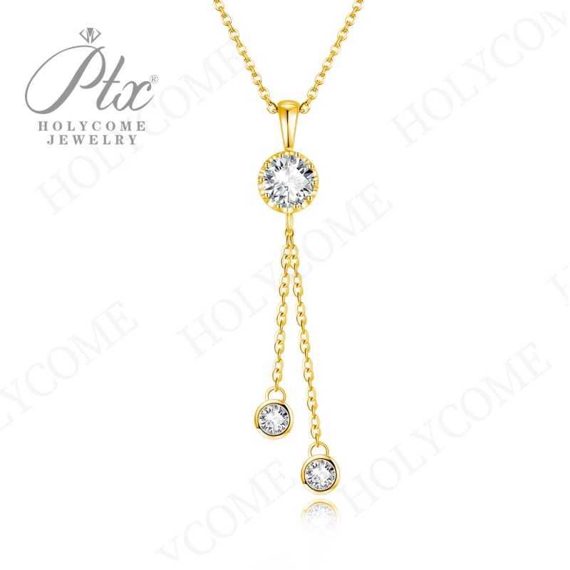 S925 Silver Moissanite 1CT Pendant Necklace Certified Fashion Style Jewelry Tassel Personalized Customization Valentine's Day Gift for Women