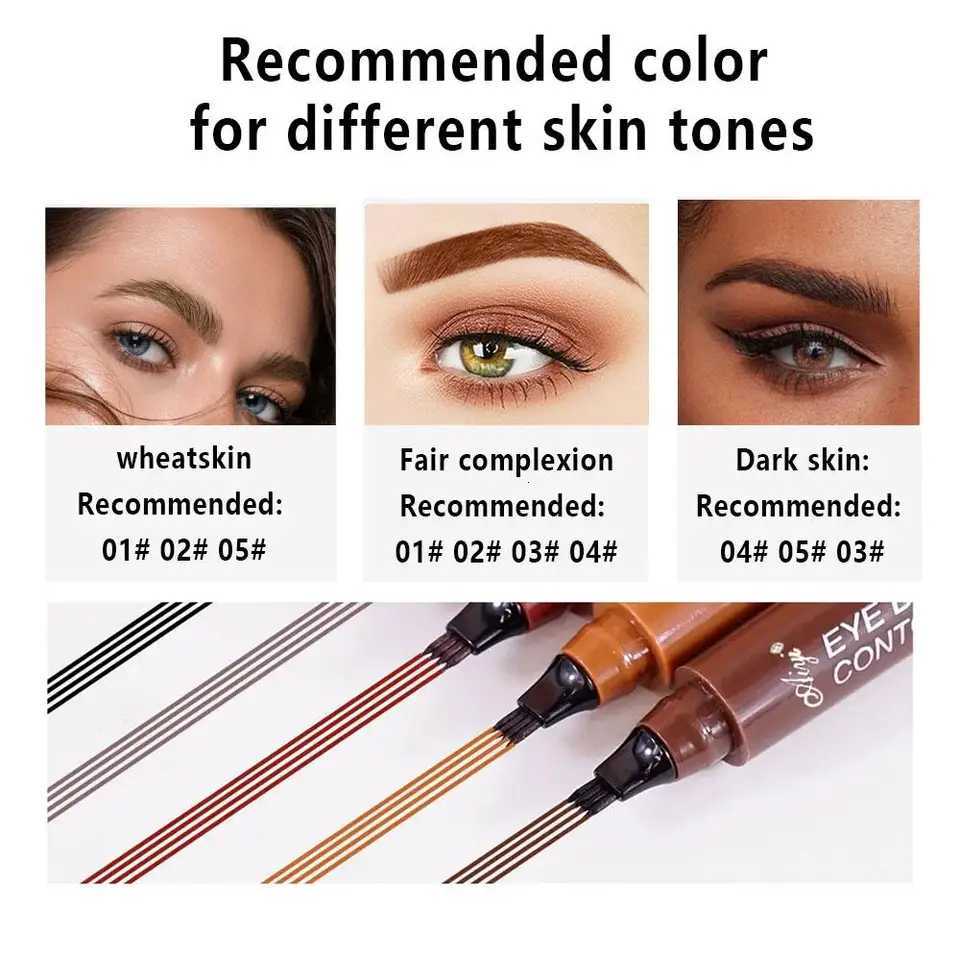 5-color Waterproof Eyebrow Pencil 4-in-1 Eyebrow Pencil Natural Eyebrow Makeup Long-lasting Non-fading Liquid Eyebrow Pencil W250807