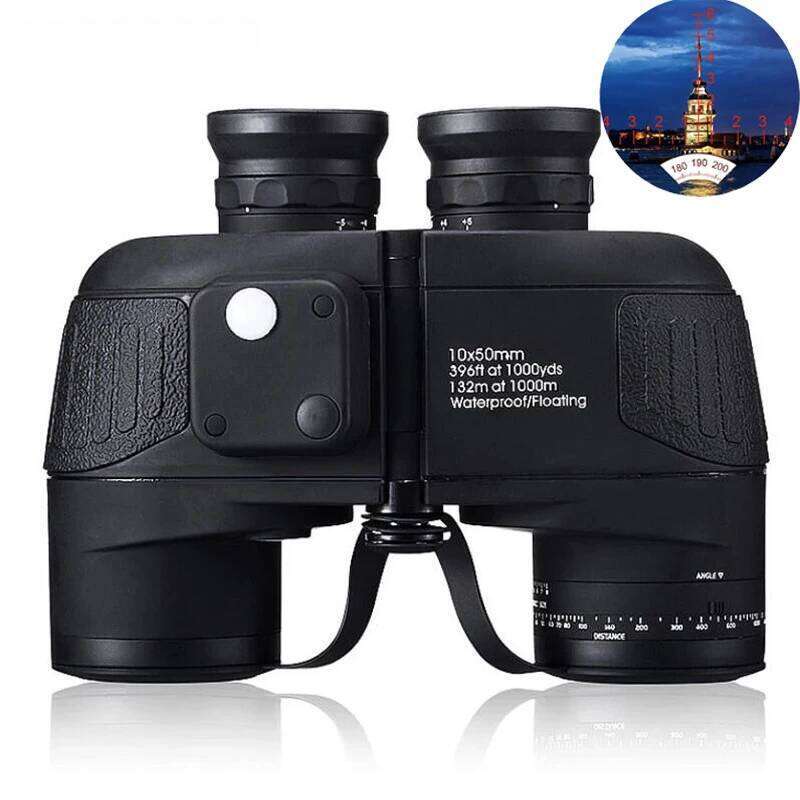 Marine Binocular X Compass with Range Finder Adult FMC Lens IPX Waterproof Telescope Birding Hunting Boating