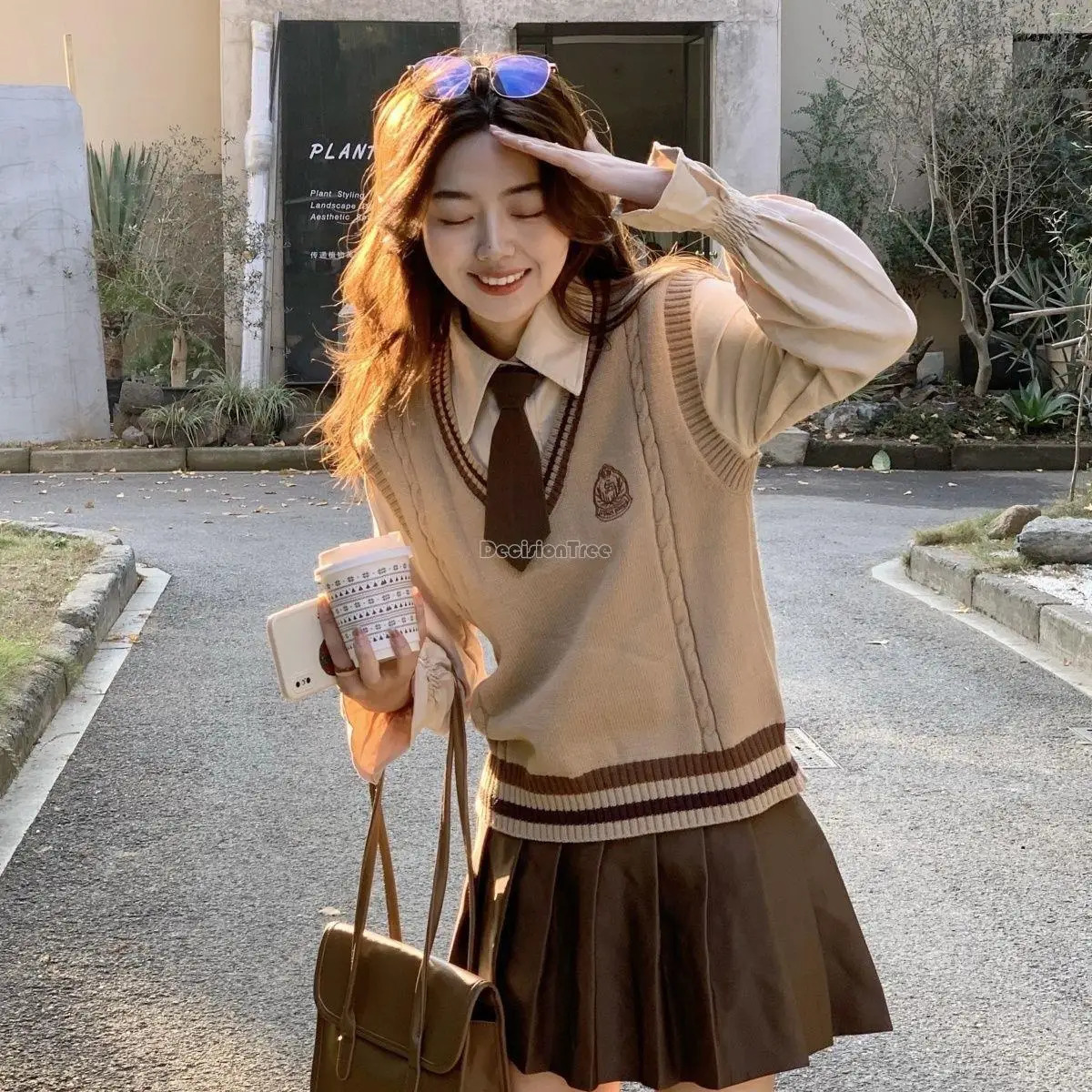 2025 autumn Korea style fashion suit womens shirt vest top skirt temperament college school uniform jk a698 250729