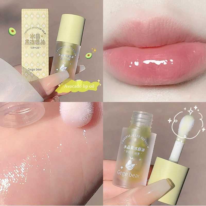 Crystal Jelly Lip Oil Hydrating Plumping Lip Coat For Lipstick Lipgloss Tinted Clear Lip Plumper Serum Lip Care Fruit Lip BalmXJ250807
