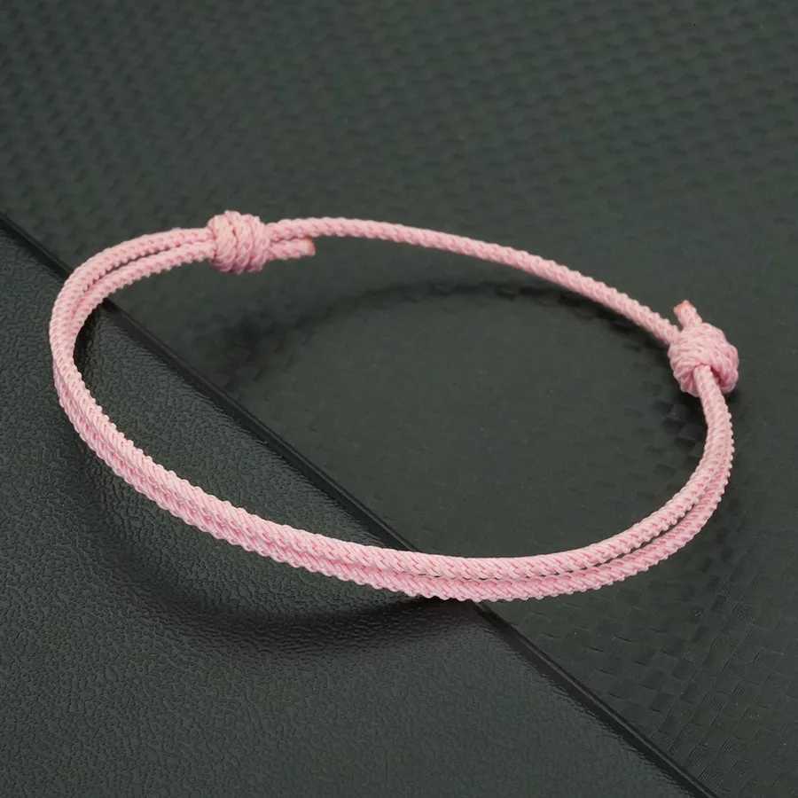 Stylish Handmade Rope Bracelet for Men and Women Double Layer 2mm Thin String Adjustable Knot Wristband Outdoor Sports Couple Hand Jewelry W250807