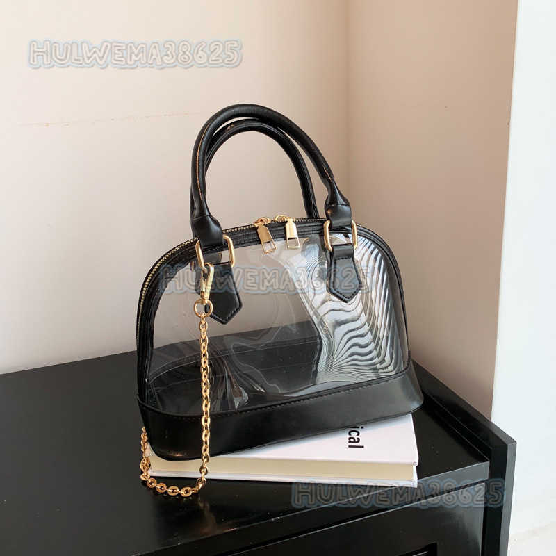 Fashion Transparent Trendy Shell Bag Spring Summer 2025 New Trendy Crossbody Bag Pvc Chain Trendy Shoulder Bag H250806
