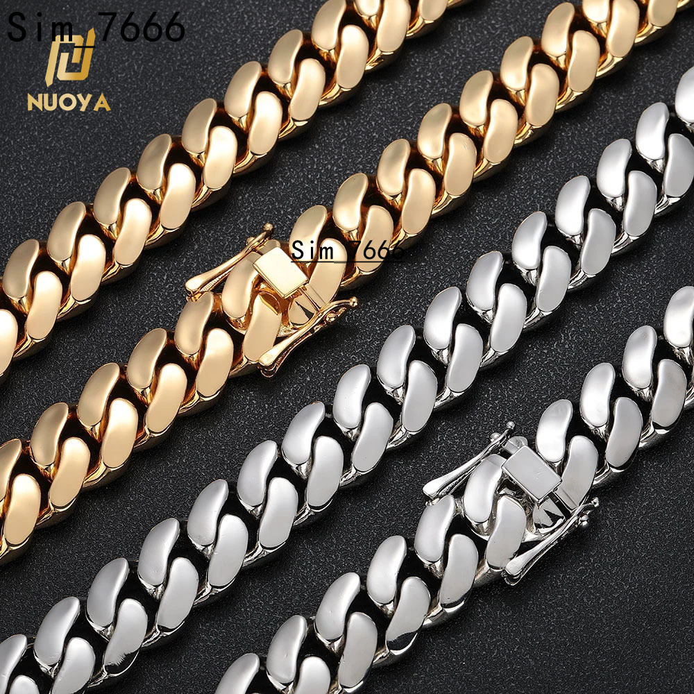 Hip Hop Style 10-22mm Personalized Custom Cuban Link Chain Fine Jewelry for Men 18k Gold Plated Cuban Chain Necklace
