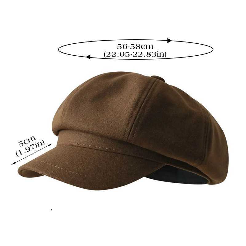 Retro Fashion Women Beret Hat Solid Color Autumn Winter Octagonal Newsboy Girls Berets Painter XJ250807