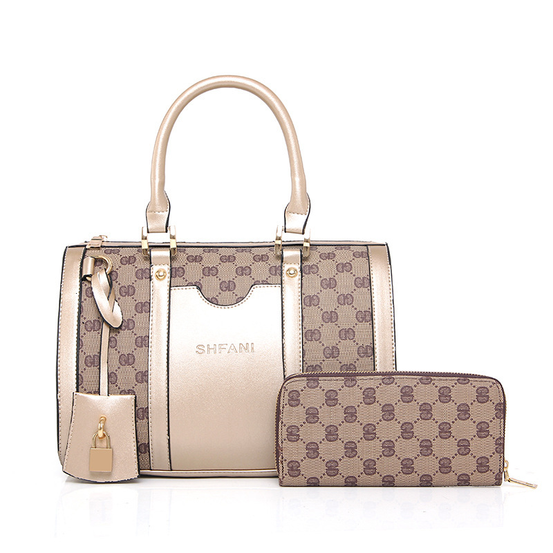 Free Shipping Designer Luxury Women's Boston Bag New Fashion Korean Version Two-piece Set Mother-daughter Bag Single Shoulder Crossbody Bag Walle