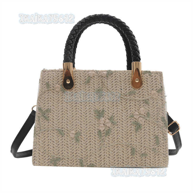 Straw Woven Handbag for Women 2024 New Seaside Woven Handbag Niche Popular Crossbody Bag Versatile Small Square Bag H250806