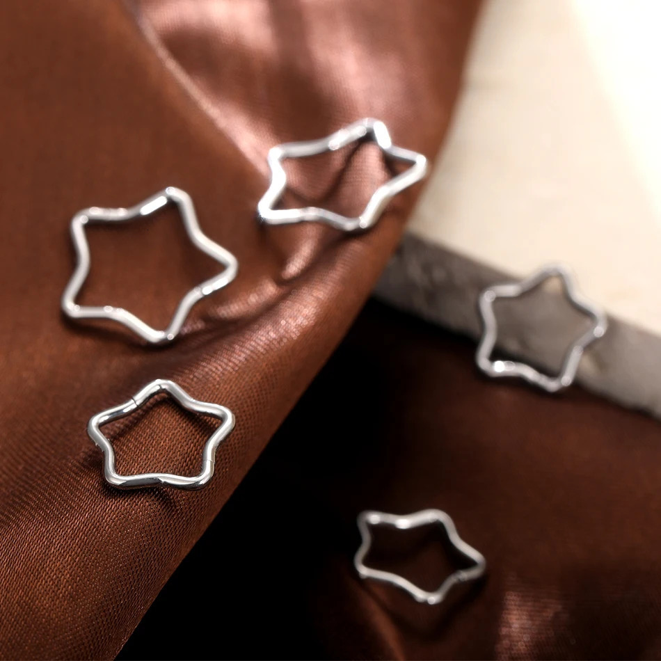 1PC Star Daith Earring Conch Helix Septum Piercing Clicker Segment Nose Ring Helix Rook Ear Piercing Jewelry 16G 250805