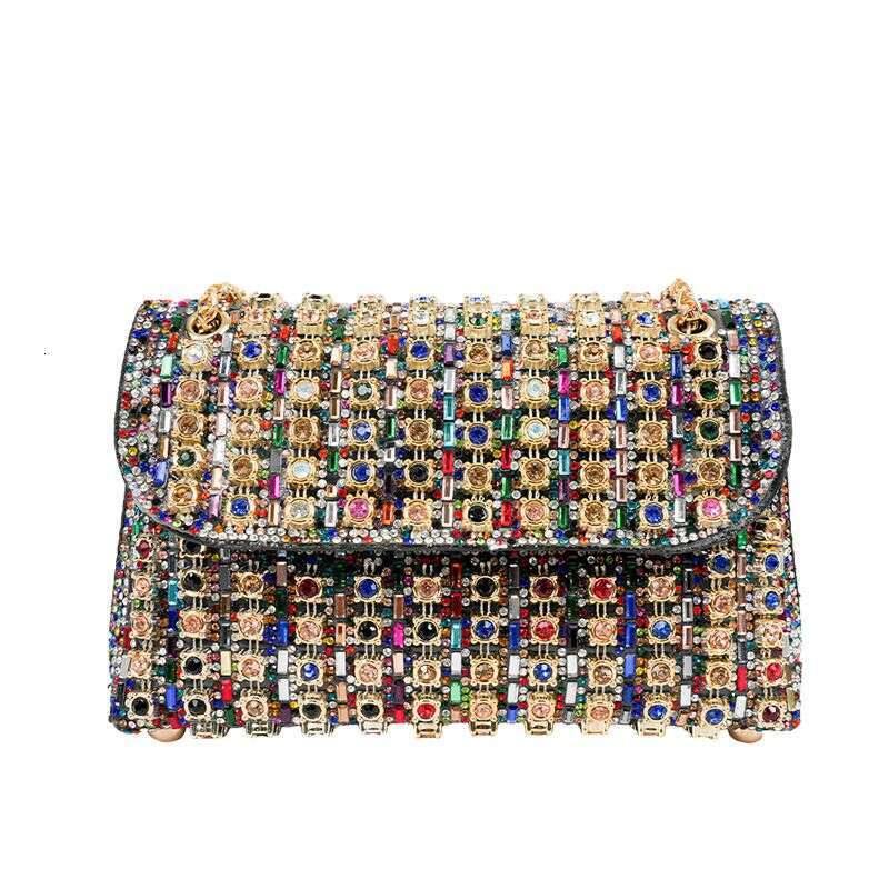 New Socialite Crossbody Dinner Bag, Fashionable Dia Inlaid Handbag, European And American High-end Exquisite Square Women's Handbag