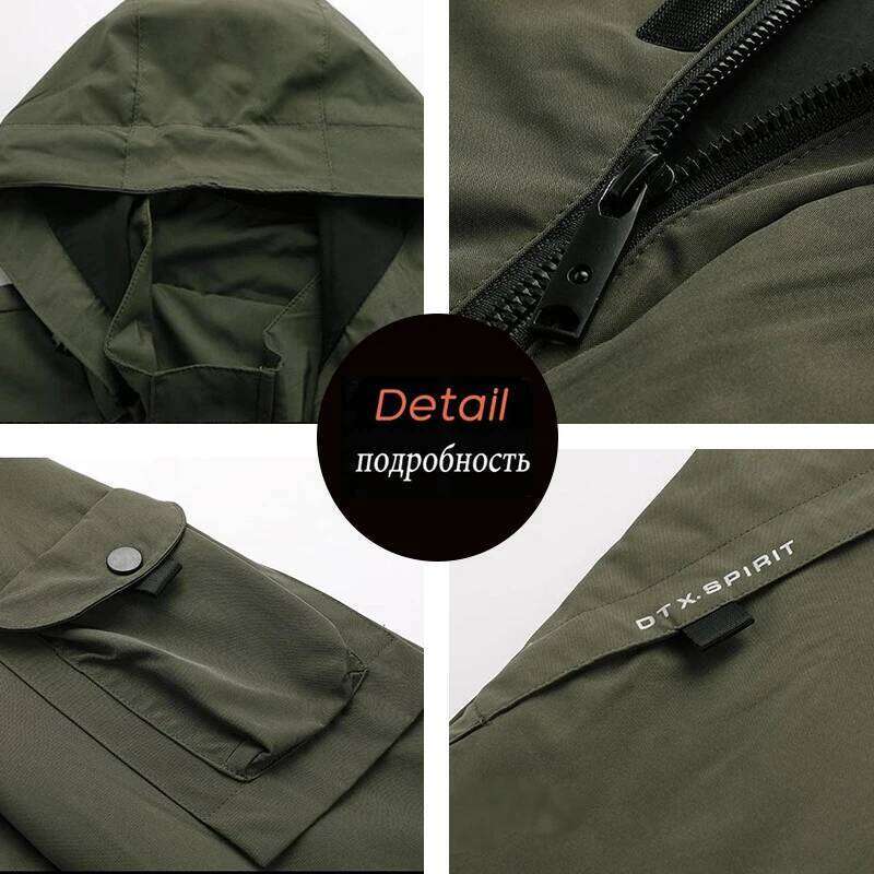 Spring Waterproof Windproof Outdoor Man Cargo Hike Fish Jogger Men Multi Pocket Work Safari Windbreaker Jacket