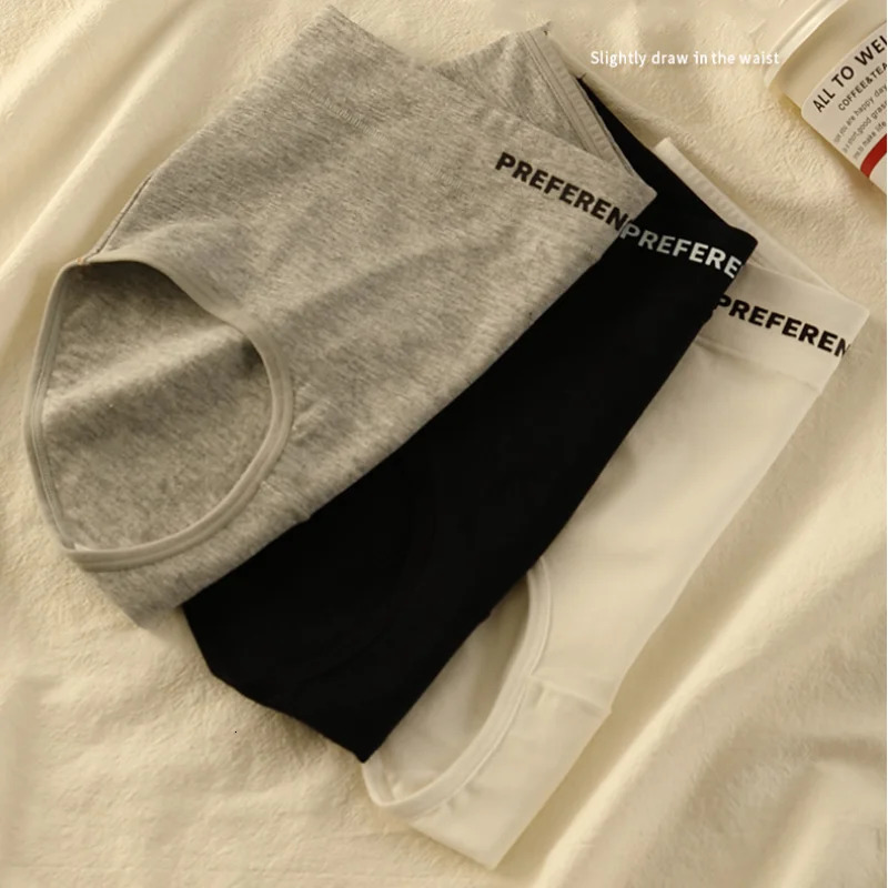 3PCSset Color Panties Cotton Women Comfortable Highwaist Underwear Soft Lingerie Breathable Female Panty Fitness Sports Briefs 250807