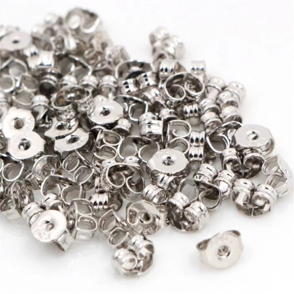 100pcs High Quality 925 Silver Plated Rose Gold Color Copper Earring Back Plug Settings Base Ear Studs Whole Sale 250804
