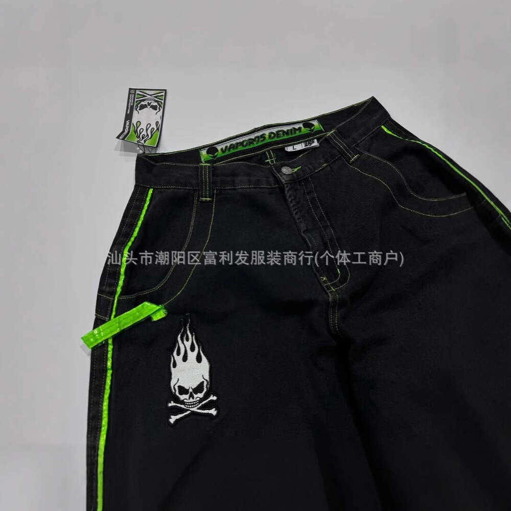 2024 Summer New American Washed Personality Print Trendy Five-Point Pants Loose Casual Lazy Style Trousers