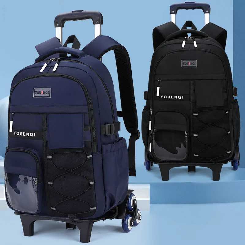 Children School bag With Wheels Students Backpacks For Boy Girls Teens Trolley Bag Kids Schoolbag Rolling Wheeled Backpack book G250807