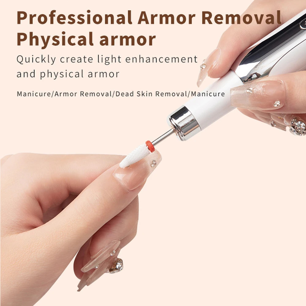 Nail Drill Professional Handle Pen Nail File Machine Rechargeable Nail Drill Tools for Acrylic Gel Nails Manicure Pedicure 250807