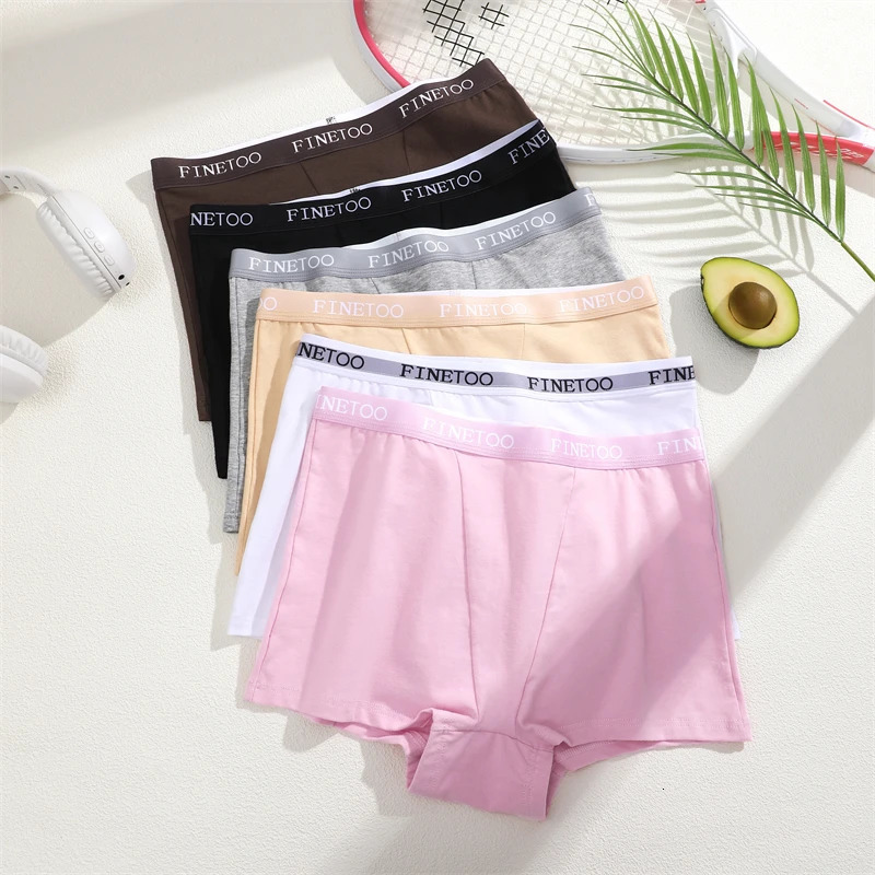 3Pcs Panties Cotton Seamless Sports Boxers Underwear Female Solid Color Briefs Lingerie Intimate Underpant Finetoo SXXL 250807