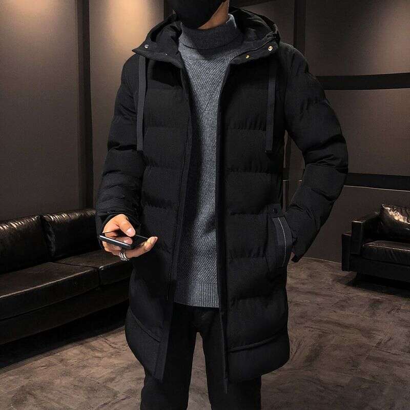 Mid Length Cotton , New Thickened Casual Winter Clothing, Down Jacket For Men's Fashion Trend