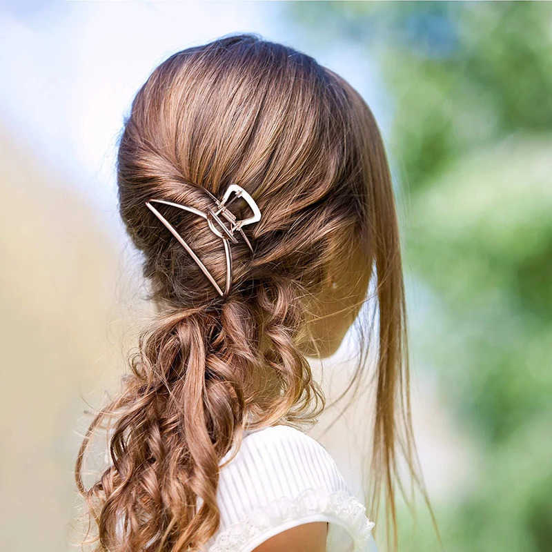 New Geometry Metal Hollow Hair Claw for Women Girls Hair Claw Vintage Hairpin Headband Crab Hair Clip Fashion Hair Accessories U250807