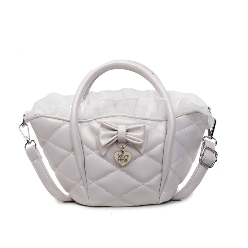 Free shipping designer French Niche Design Lace Trim Basket Shoulder Bag Crossbody Bag Elegant Versatile Quilted Embroidery Handbag