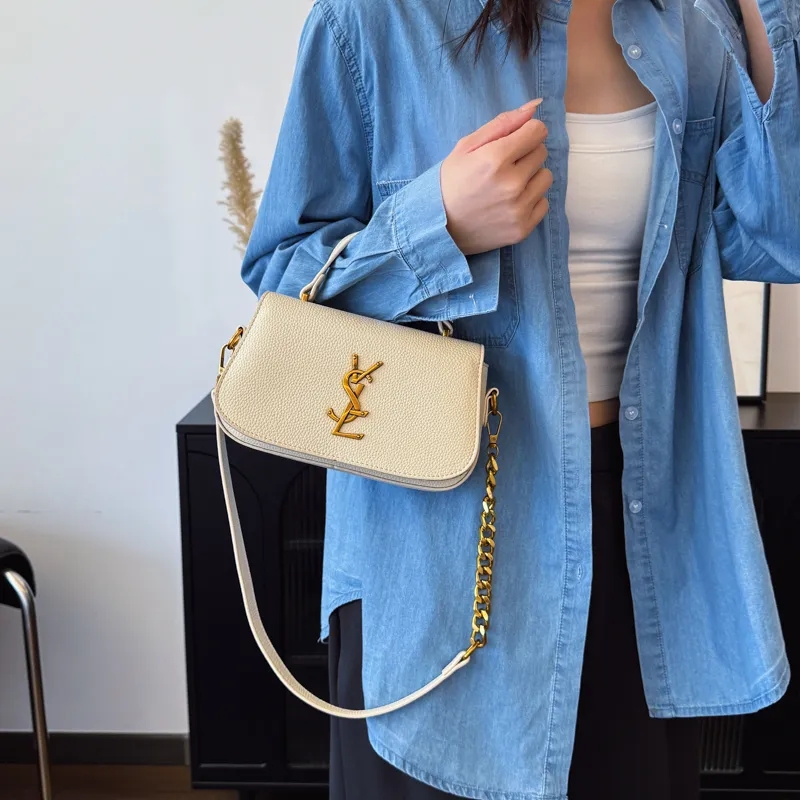Designer bag with calf leather texture small square bag shoulder bag new fashion light luxury versatile crossbody bag wallet multi-color series bag