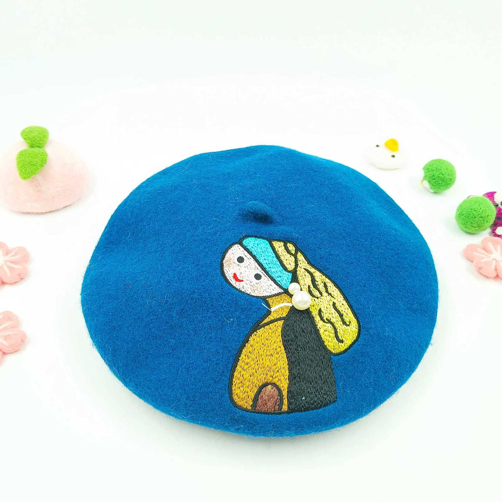 Women Handmade Beret Hat Female Hat Autumn Wool Felt Cloud Painter C Warm Thick Pea Newsboy Hat Outdoor Walking Hat XJ250807