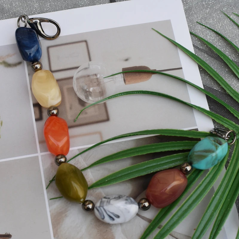 Updating Color Super Chic Lady Resin Colored Stone Handbag Strap Girls Fashion Big Size FashionBead Wristlet Purse Bag Belt 250807