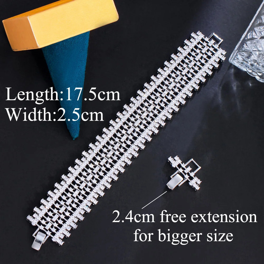 CWWZircons High End Genuine 5A Top African Dubai Cubic Zirconia Stones Female Big Bracelet Bangle for Brides Wedding Party CB323 250805