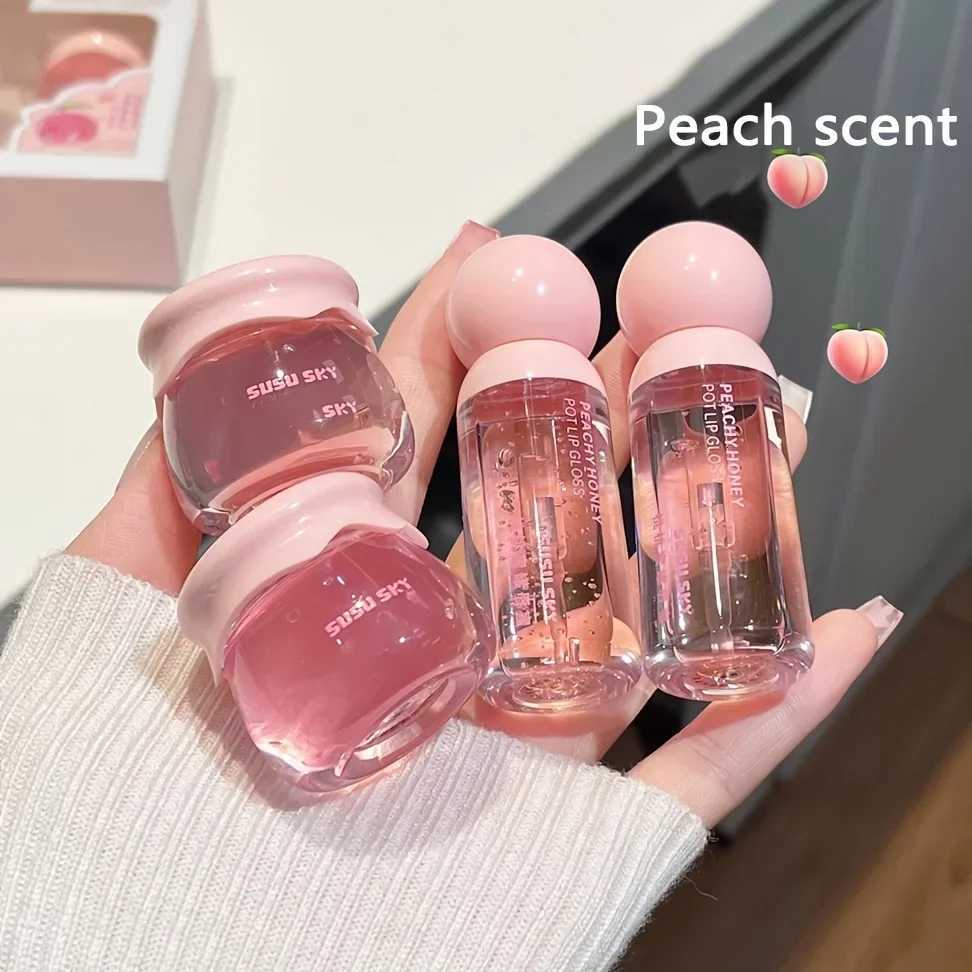 2Pcs/Set Lip Gloss and Lip Mask Set Moisturizing Lips Moisturizing Peach-flavored Makeup SetXJ250807