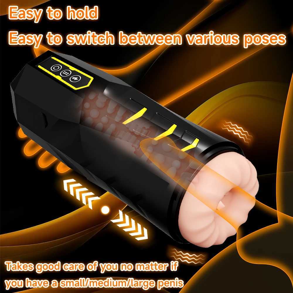9 Modes Telescoping Hands-free Masturbation Cup Automatic Thrusting Male Masturbator Pocket Pussy Sex Toy For Men Adult Supplies W250807