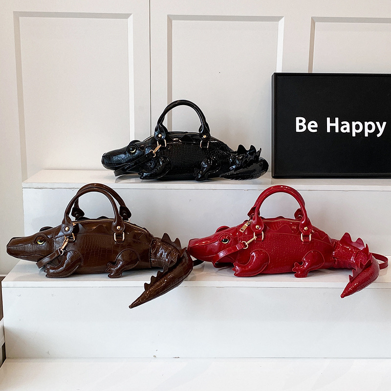 Free shipping designer Creative Quirky Irregular Handbag Shoulder Bag 2025 Niche Design Three-Dimensional Crocodile Bag Hot Girl Crossbody Bag