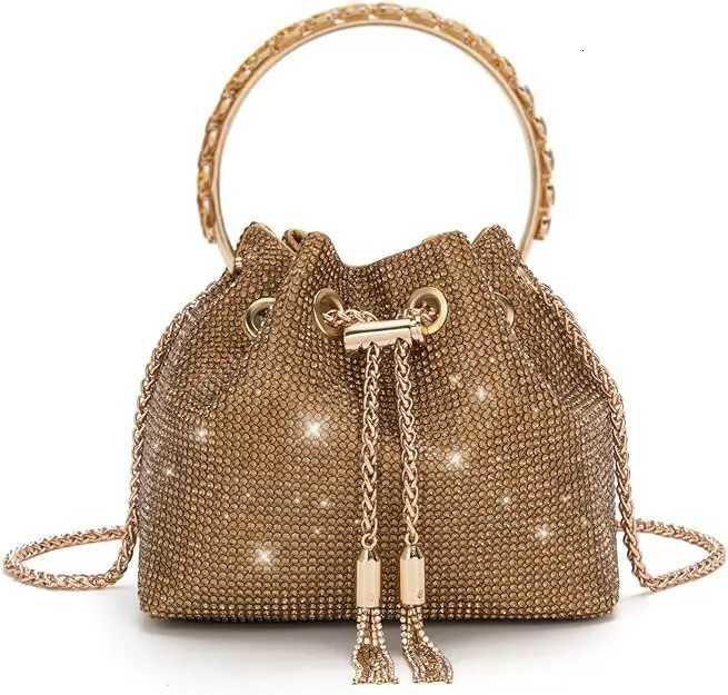 2024 Classical Rhinestone Diamond Bucket Bling Handbag Purse Evening Party Purse for Women Z250807