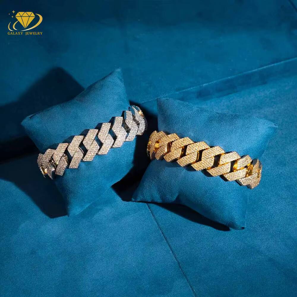 Fine Jewelry Necklaces Bracelet 6mm 8mm 10mm 12mm 15mm Hip Hop Vvs Diamond Silver 925 Iced Out Moissanite Cuban Link Chain