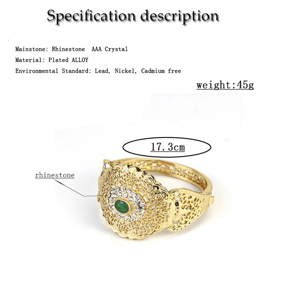 Sunspicems Chic Arab Bangle Cuff Bracelet for Women Gold Color Algerian Wedding Jewelry Hollow Metal Arabesque Dubai Bride Gift 250805