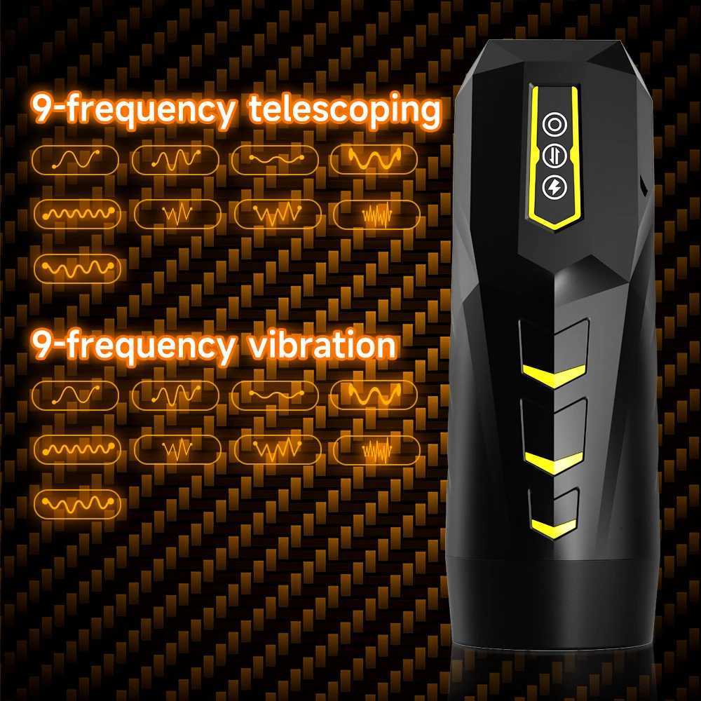 Automatic Thrusting Male Masturbator with 9 Modes Telescoping Hands-free Masturbation Cup Pocket Pussy Sex Machine for Men Adult Toys W250807