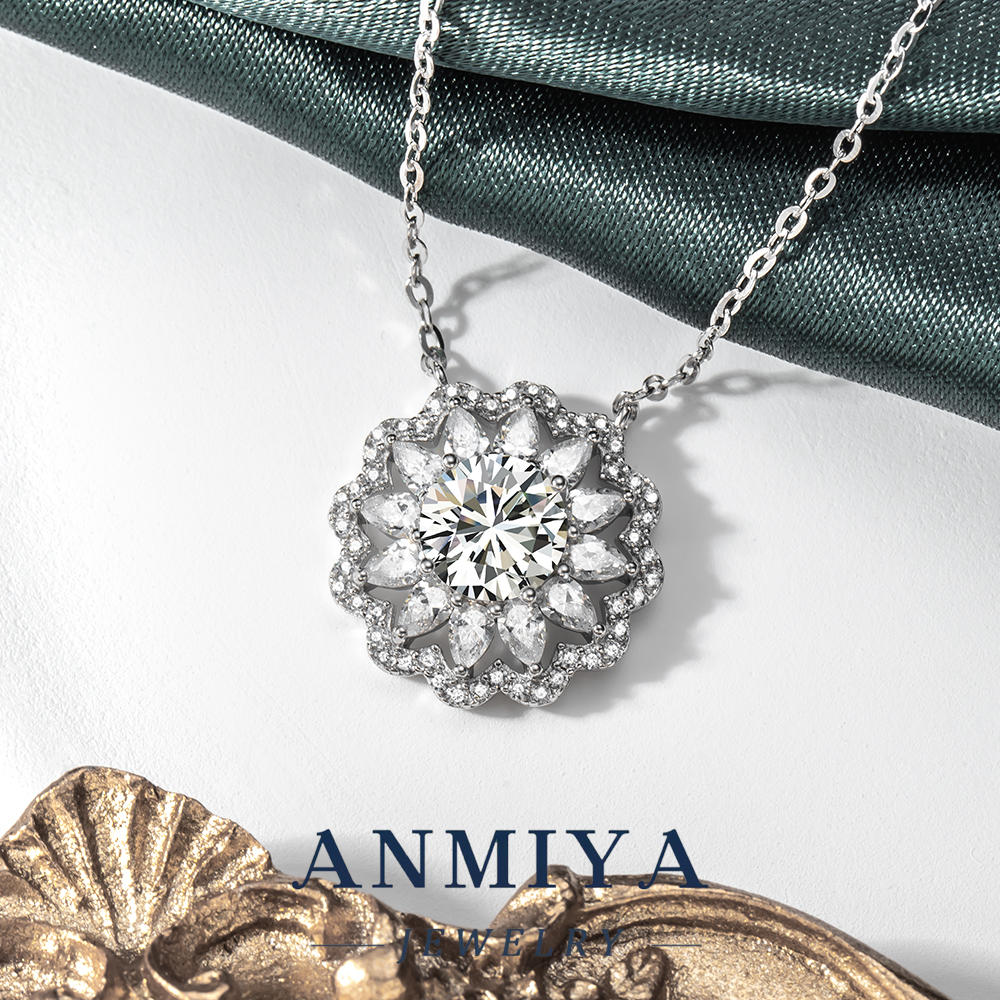 Ethically Sourced Moissanite 925 Silver Necklace - Conflict-Free Silver Jewelry for Eco-Conscious Shoppers