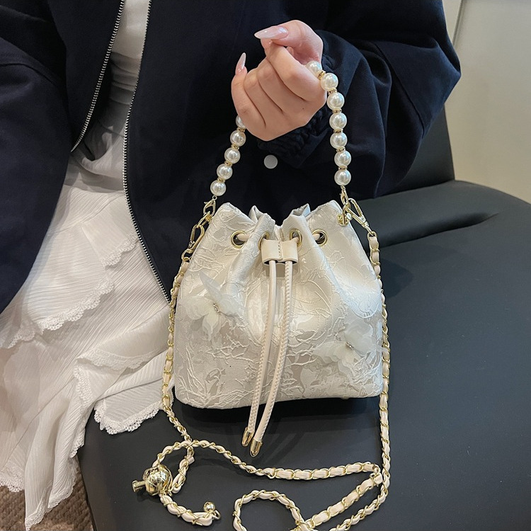 Free Shipping Designer Luxury New Chinese Style Single Shoulder Bag Women's Pearl Handbag Fashion Crossbody Bag Cheongsam Style Embroidered Handb