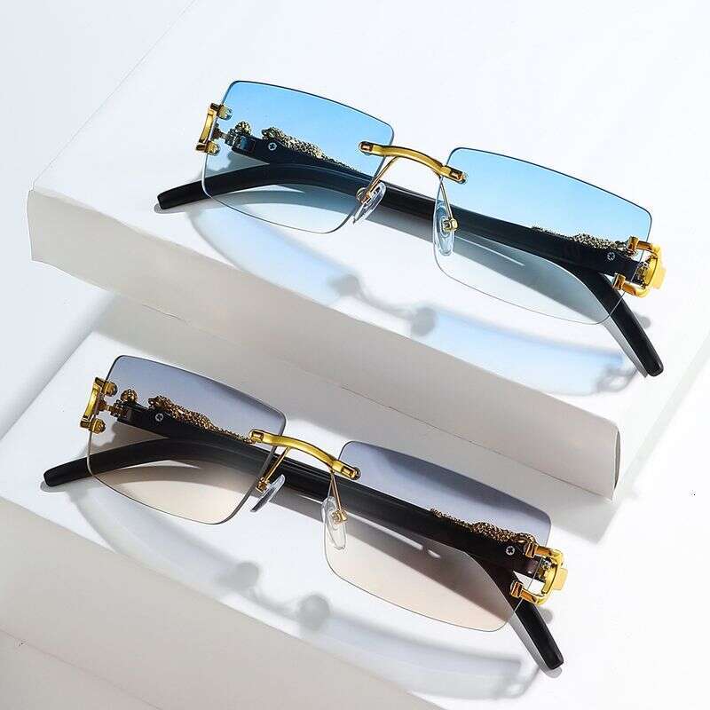 VOOTHOST Unisex Rimless Plastic Frame Colorful Fashion For Summer Vacation Outdoor Travel Clothing Accessories With Leather Glasses Case F0119