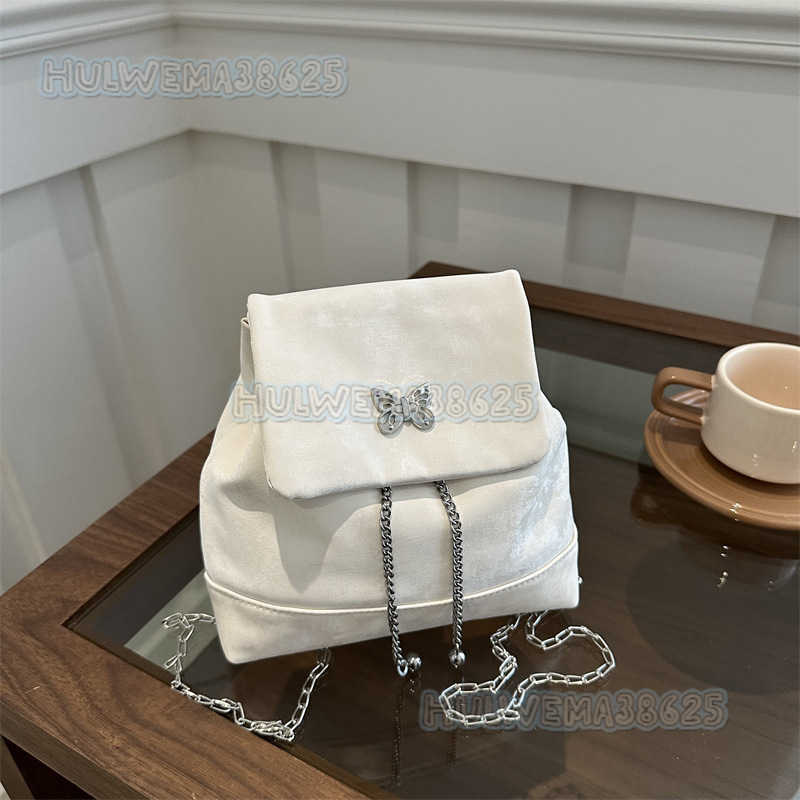 Butterfly Knot Womens Bag 2024 New Solid Color Simple Elegant Chain Fashion Niche Design Versatile Backpack H250806