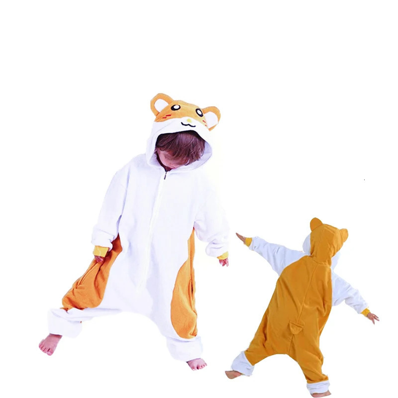 Zipper Kids Cartoon Hamster Cosplay Onesie Unicorn Pajama Children Baby Animal Halloween Sleepwear Boy Girls Raccoon Kigurumi 250806