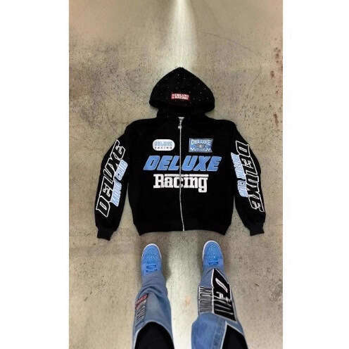 Bacing Printed Zipper Cardigan National Trend Treasure Boy Hooded Sweatshirt New Style