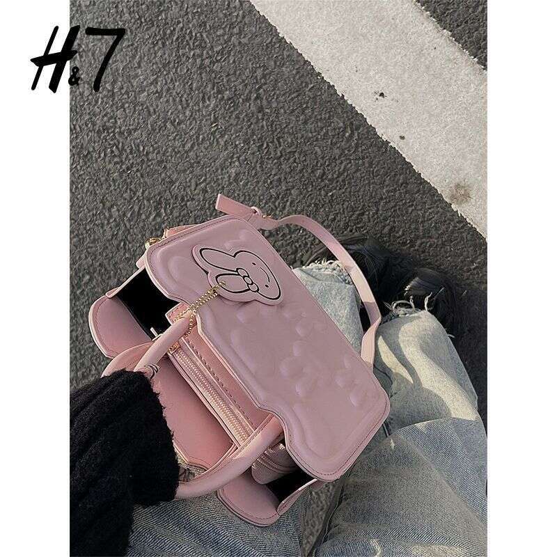 H7 Cute Pink 2025 New Versatile Small Square Biscuit Bag, Niche Single Shoulder Crossarm Underarm Bag For Women