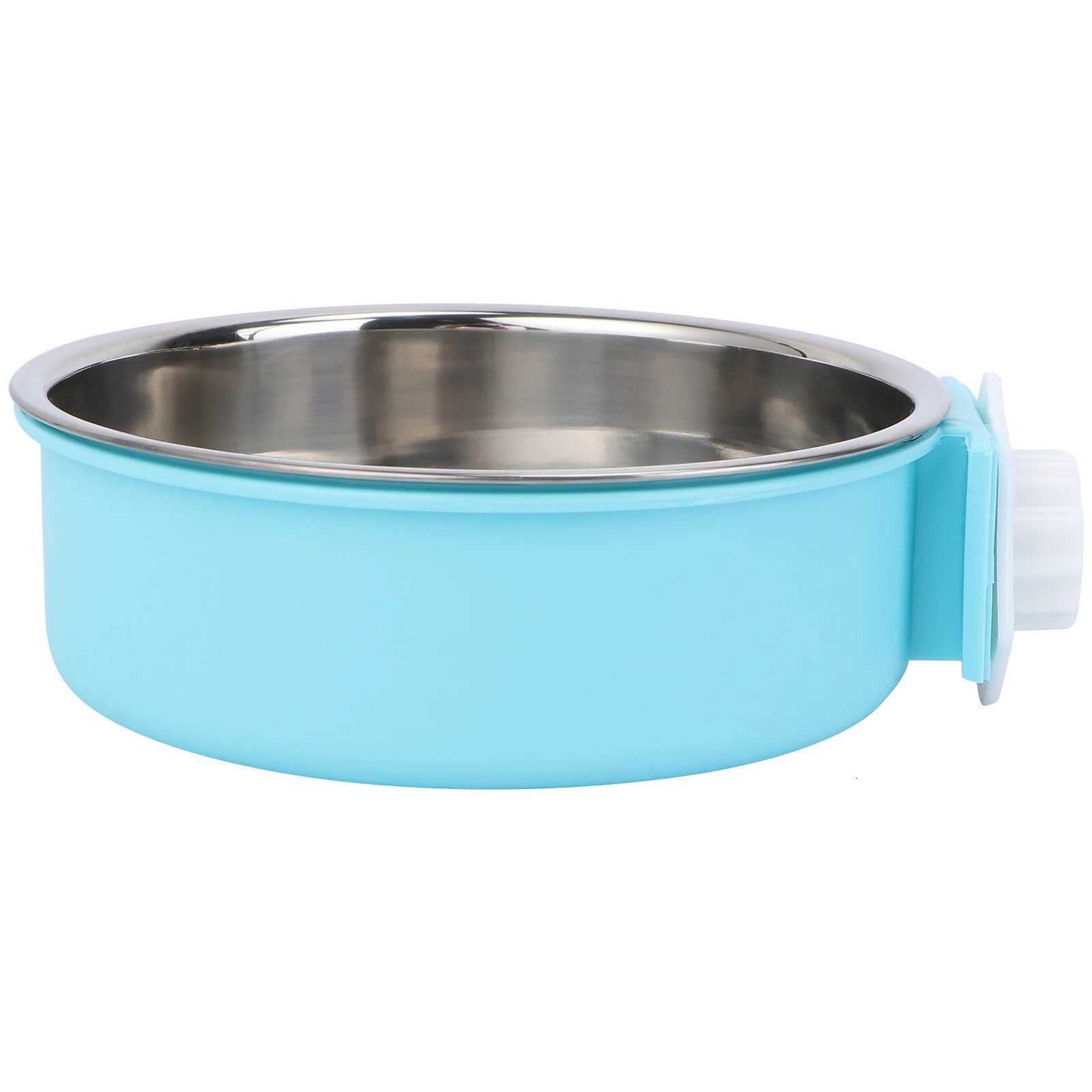 Stainless Steel Dog Bowl Indoor Water Dispenser Feeder Hook on Feeding Crate Bowls Pet Y250806