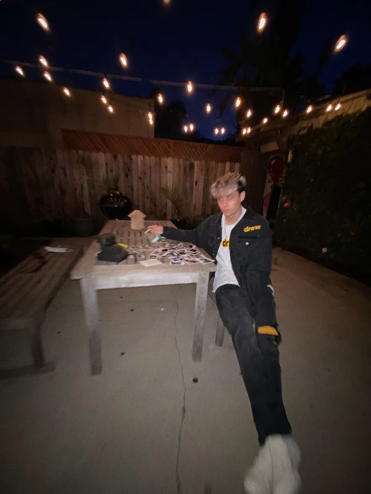 Drew House Knitting embroidery Men's Clothing autumn and winter designer niche American retro print loose denim jacket