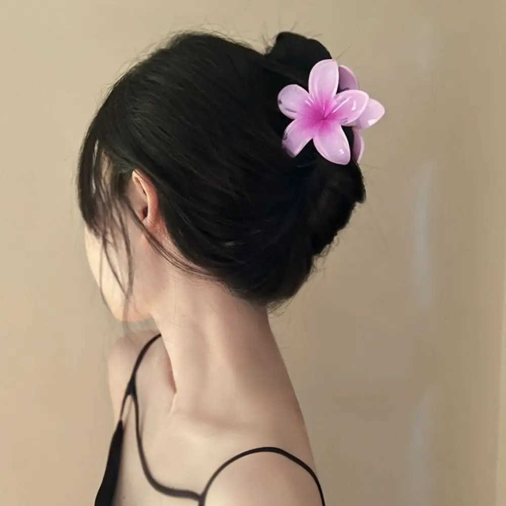 Hair Accessories Clip Hair Claw Plumeria Flower Shape Bohemian Styling Hair Clip Plastic Hairpins Summer U250807
