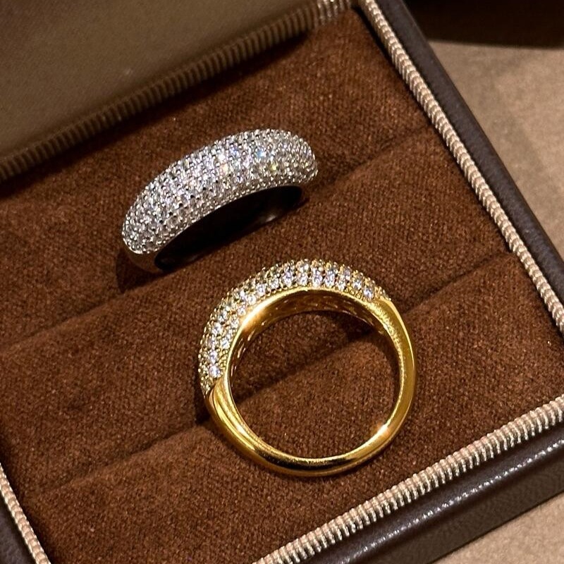 2025 Choucong Vintage Jewelry 925 Sterling Silver Gold Fill Pave White 5A Zircon Diamond Top Sell Elagent Gorgeous Eternity Lady Wedding Open Ring Adj