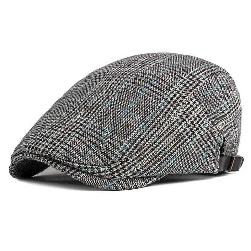 2021 Cotton Spring Autumn Plaid Newsboy Flat Peaked C Men and Women Painter Beret Hats 63 XJ250807