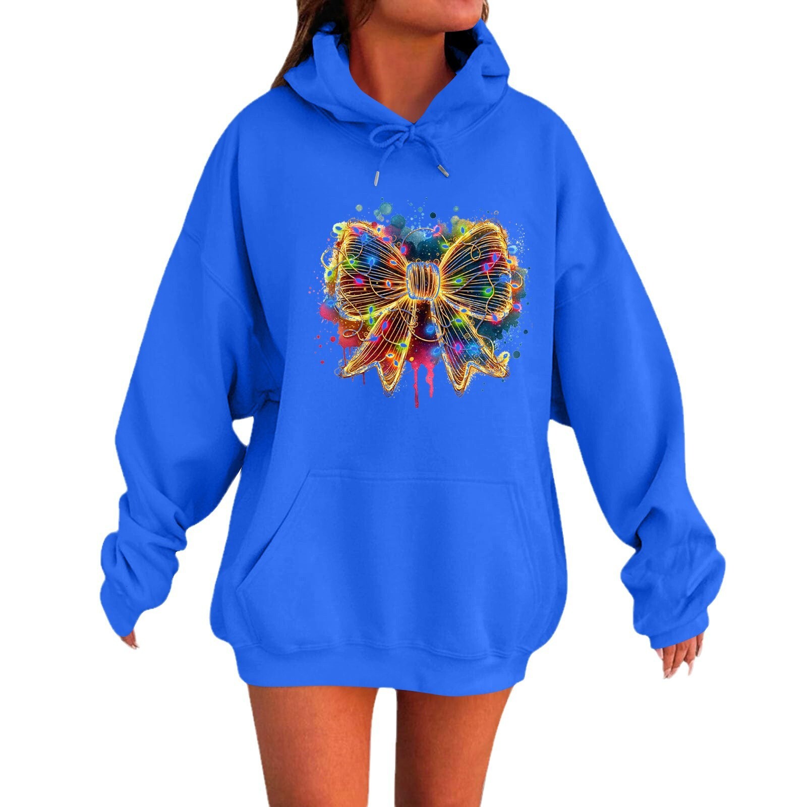 Free Shipping Designer Hoodie For Spring 2025, New Amazon Style Butterfly Bow Letter Printed Fashionable Men's And Women's Hooded Sweatshirt