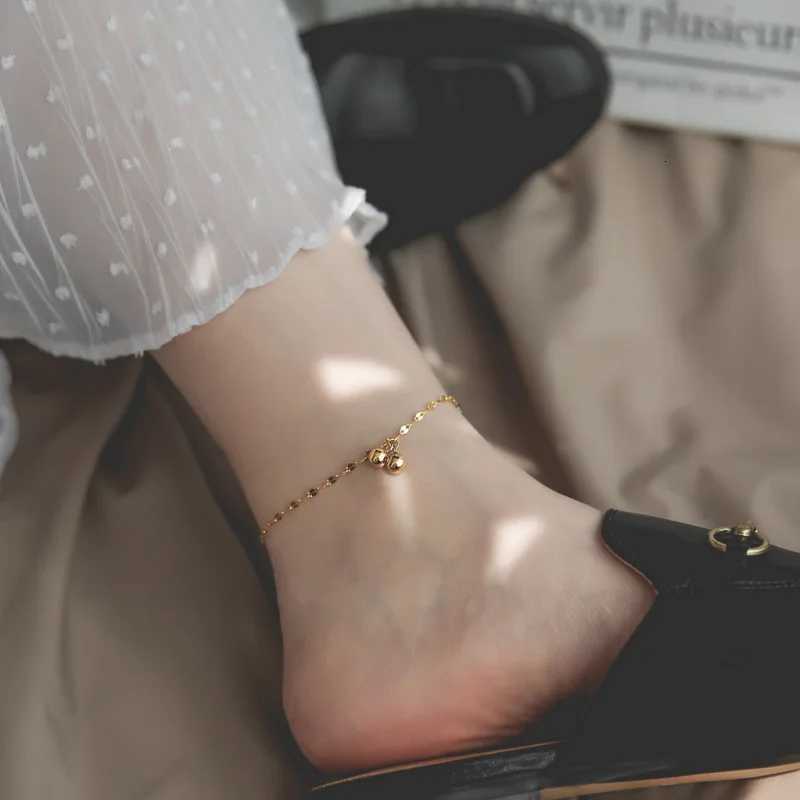 Stainless Steel Exquisite Shiny Gold Color Ball Cherry Anklets for Women Classic Fashion Beach Foot Jewelry Accessory Colorfast Y250805
