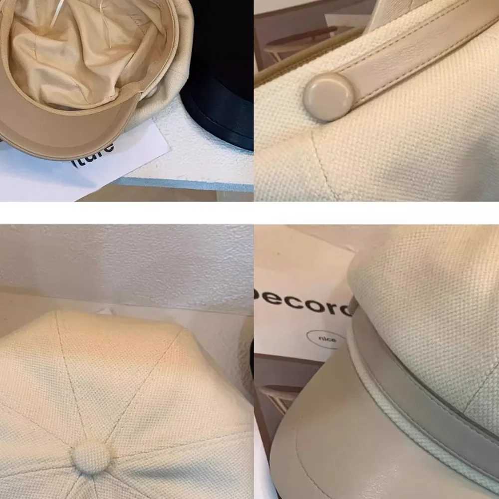 Womens Fashion PU Leather Beret Adjustable Octagonal Hat Big Head Circumference Retro Style Autumn Winter Accessories XJ250807