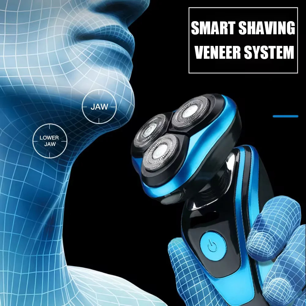 Electric Shaver Rotary Shaver Electric Razor Beard Trimmer Rechargeable Hair Cutting Shaving Machine Clipper for Men Waterproof 250805